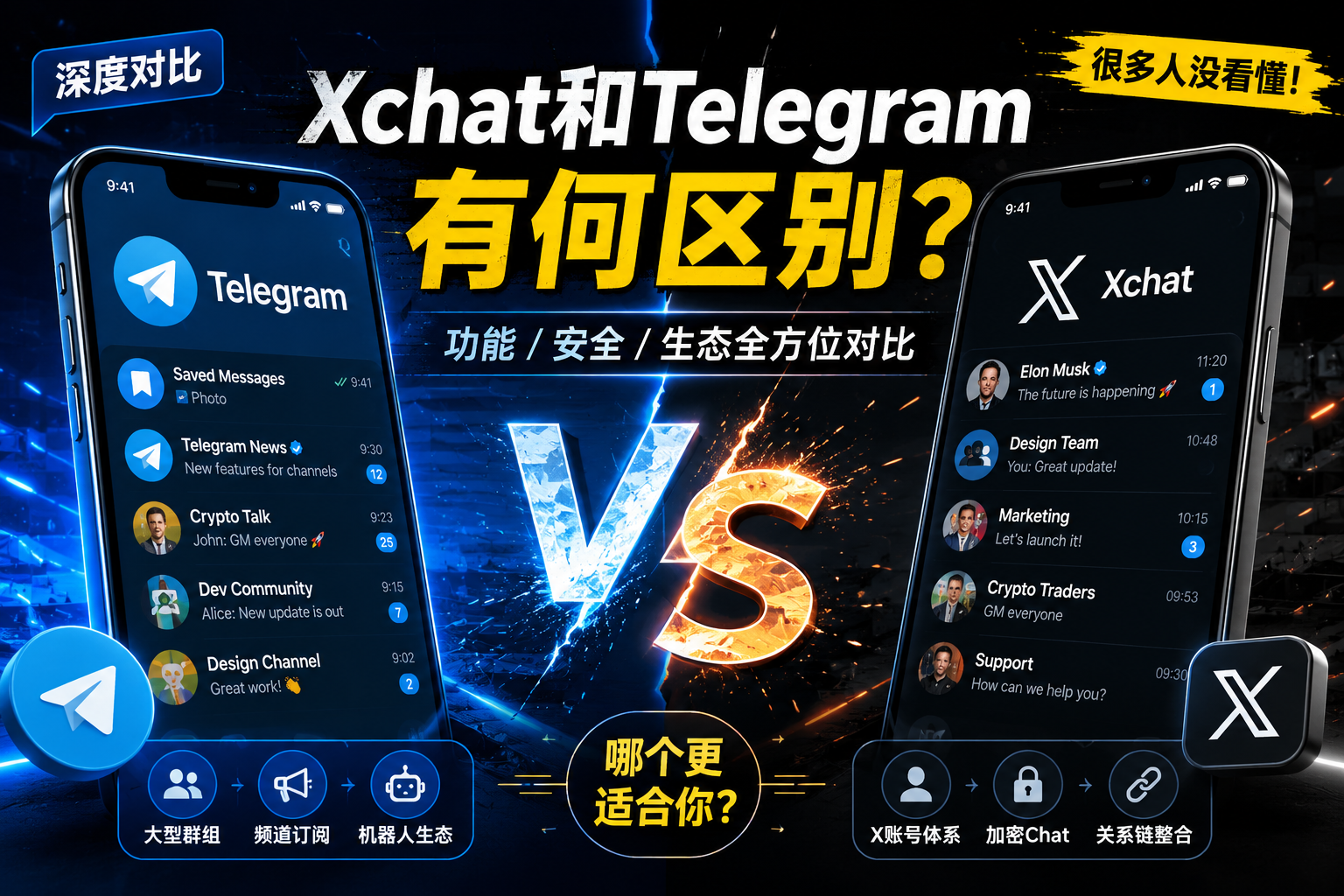 Telegram对比Xchat有哪些不同？