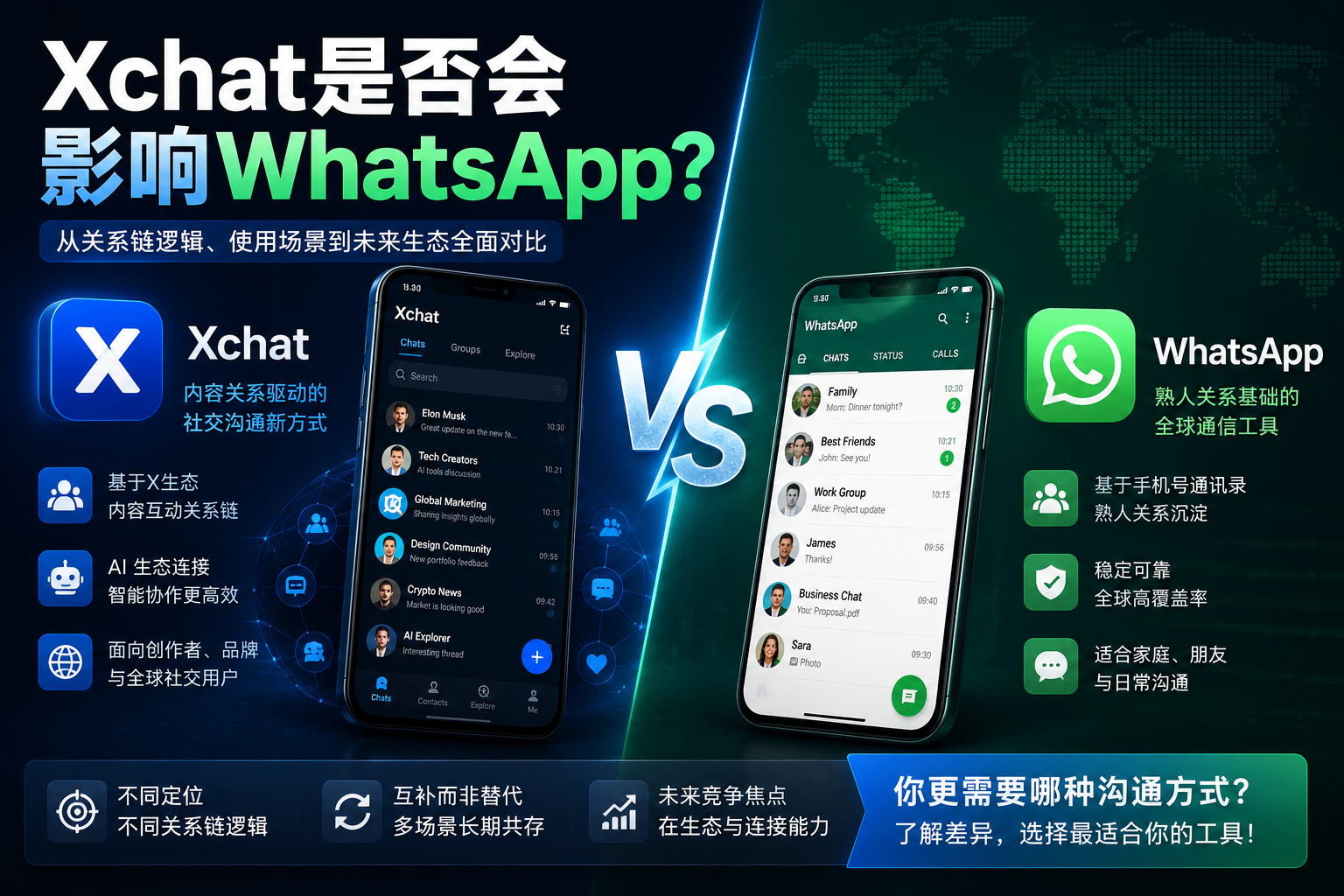 Xchat会不会影响WhatsApp？很多人真正忽略的是“关系来源”根本不同