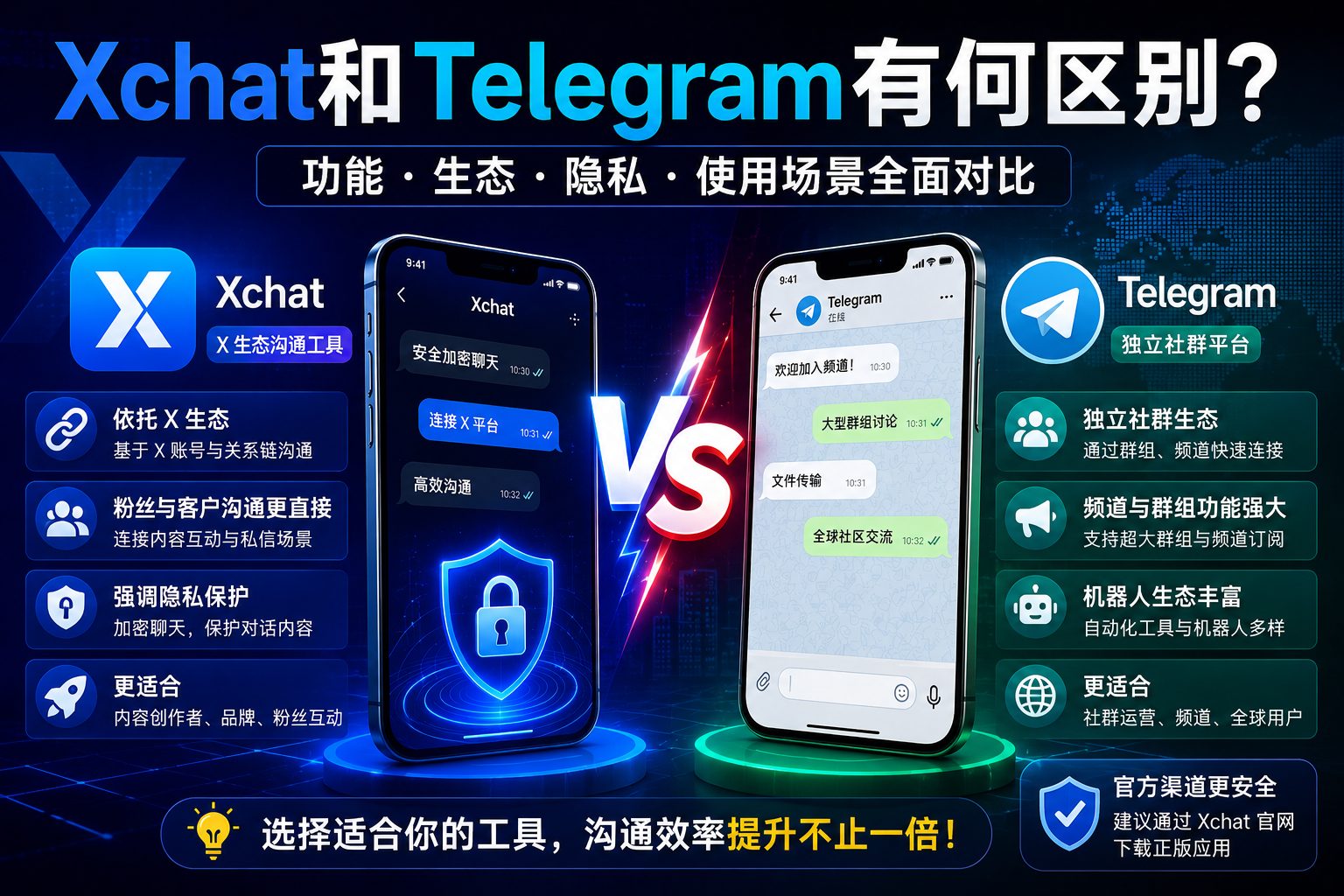 Xchat和Telegram有哪些区别？两者很多人都理解错误了
